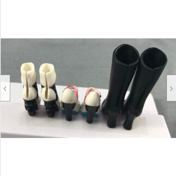 3 pair Shoes Monster High Doll Girl Black Boot Curve Heel Frankie Stein Operetta - Picture 7 of 10